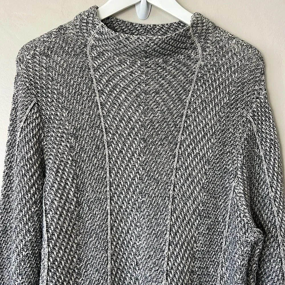 Eight Eight Eight Women's Mock Neck Gray Marble Thread Sweater
